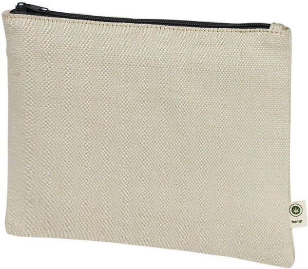 Am image of a Custom Econscious Hemp Pouch in Natural/Black!