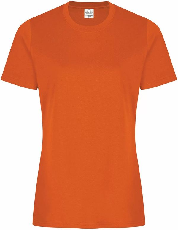 Am image of a Custom ATC everyday Ring Spun Cotton Ladies Tee in Orange!