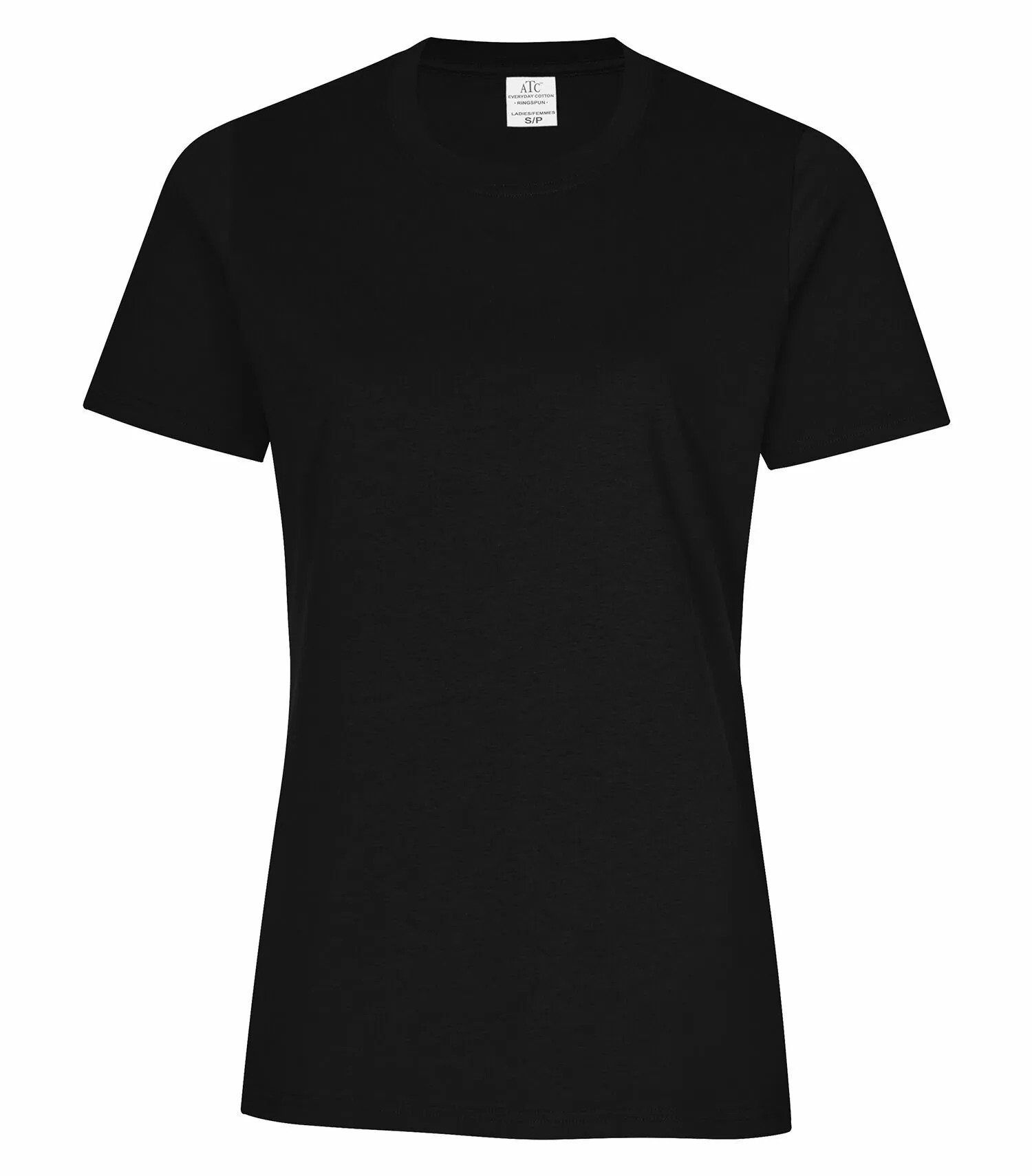 ATC everyday Ring Spun Cotton Ladies Tee in Black