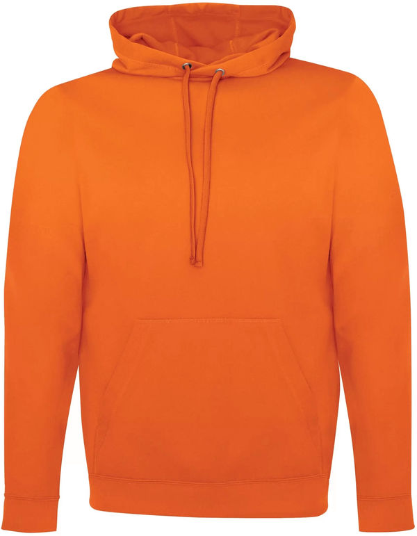 Am image of a Custom ATC Game Day Fleece Hooded Sweatshirt in Deep Orange!