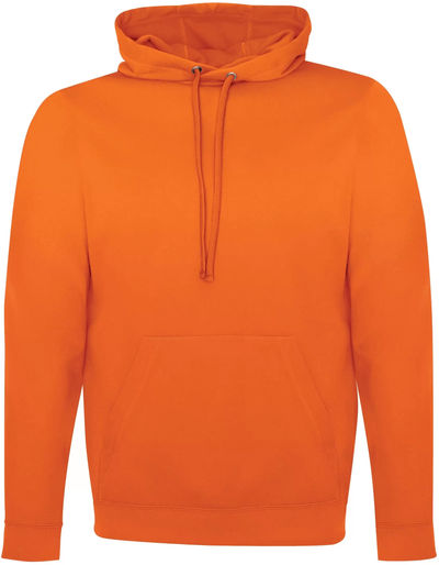 Am image of a Custom ATC Game Day Fleece Hooded Sweatshirt in Deep Orange!