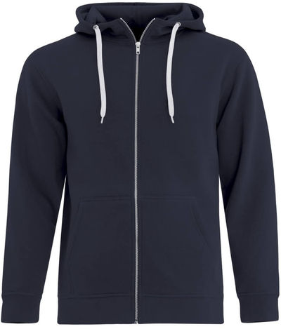 Am image of a Custom ATC ESACTIVE FULL ZIP HOODED SWEATSHIRT in Navy!