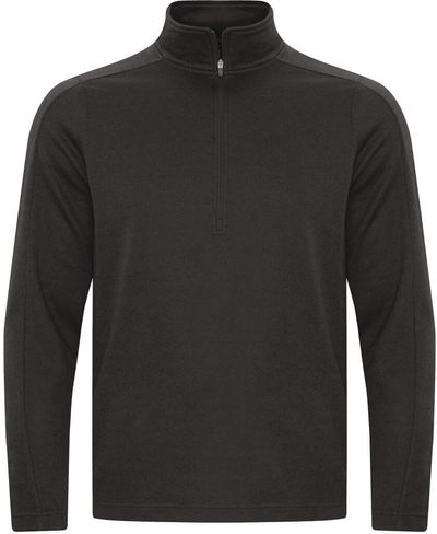 Am image of a Custom ATC Game Day Fleece Half Zip Sweatshirt in Charcoal Heather!
