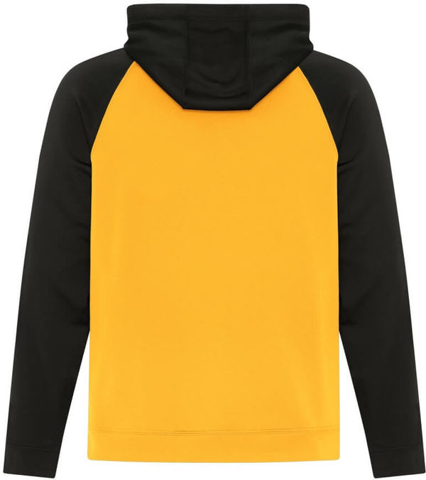 Am image of a Custom ATC Game Day Fleece Two Tone Hooded Sweatshirt in Gold/Black!