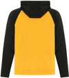 Am image of a Custom ATC Game Day Fleece Two Tone Hooded Sweatshirt in Gold/Black!