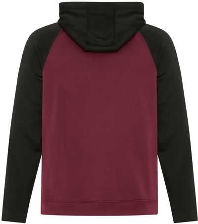 Am image of a Custom ATC Game Day Fleece Two Tone Hooded Sweatshirt in Maroon/Black!