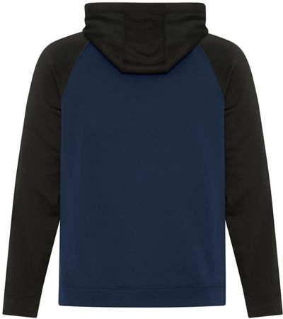 Am image of a Custom ATC Game Day Fleece Two Tone Hooded Sweatshirt in True Navy/Black!