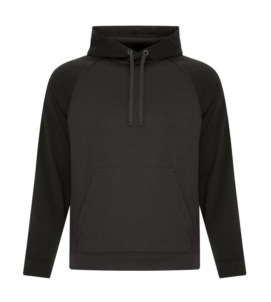 ATC Game Day Fleece Two Tone Hooded Sweatshirt in Charcoal/Black