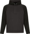 Am image of a Custom ATC Game Day Fleece Two Tone Hooded Sweatshirt in Charcoal/Black!