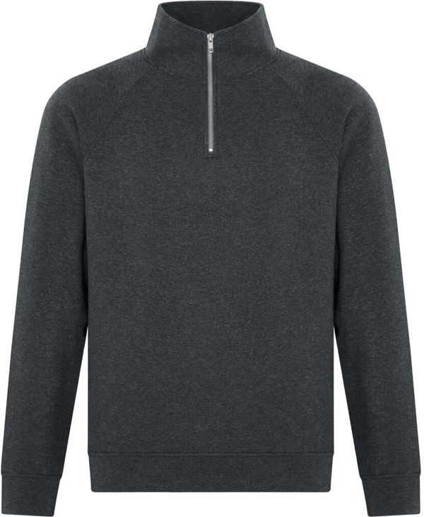 Am image of a Custom ATC Esactive Vintage Quarter Zip Sweatshirt in Black Heather!