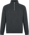 Am image of a Custom ATC Esactive Vintage Quarter Zip Sweatshirt in Black Heather!
