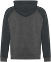Am image of a Custom ATC Esactive Vintage Two Tone Hooded Sweatshirt in Black Heather/Charcoal Heather!