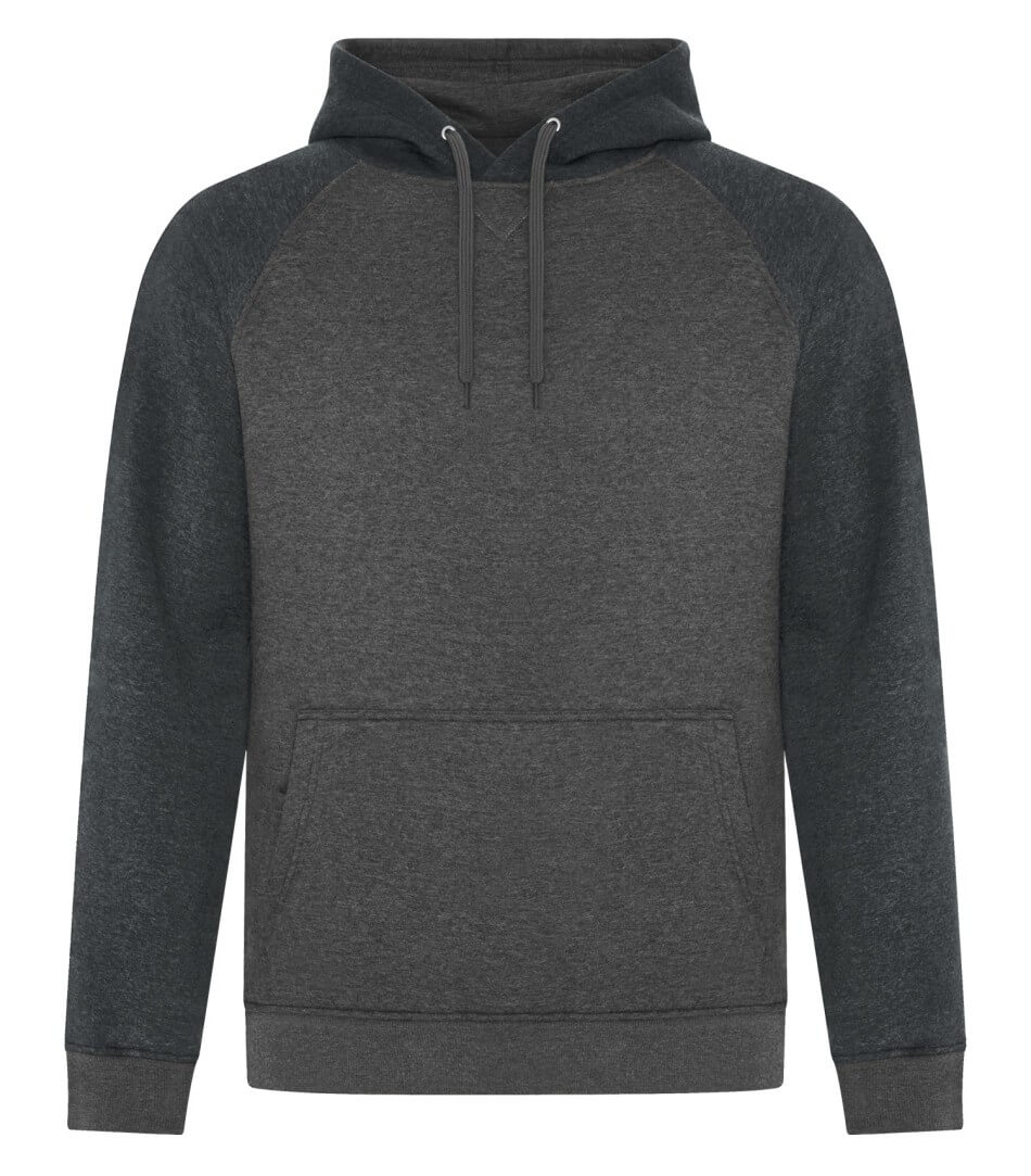 ATC Esactive Vintage Two Tone Hooded Sweatshirt in Black Heather/Charcoal Heather