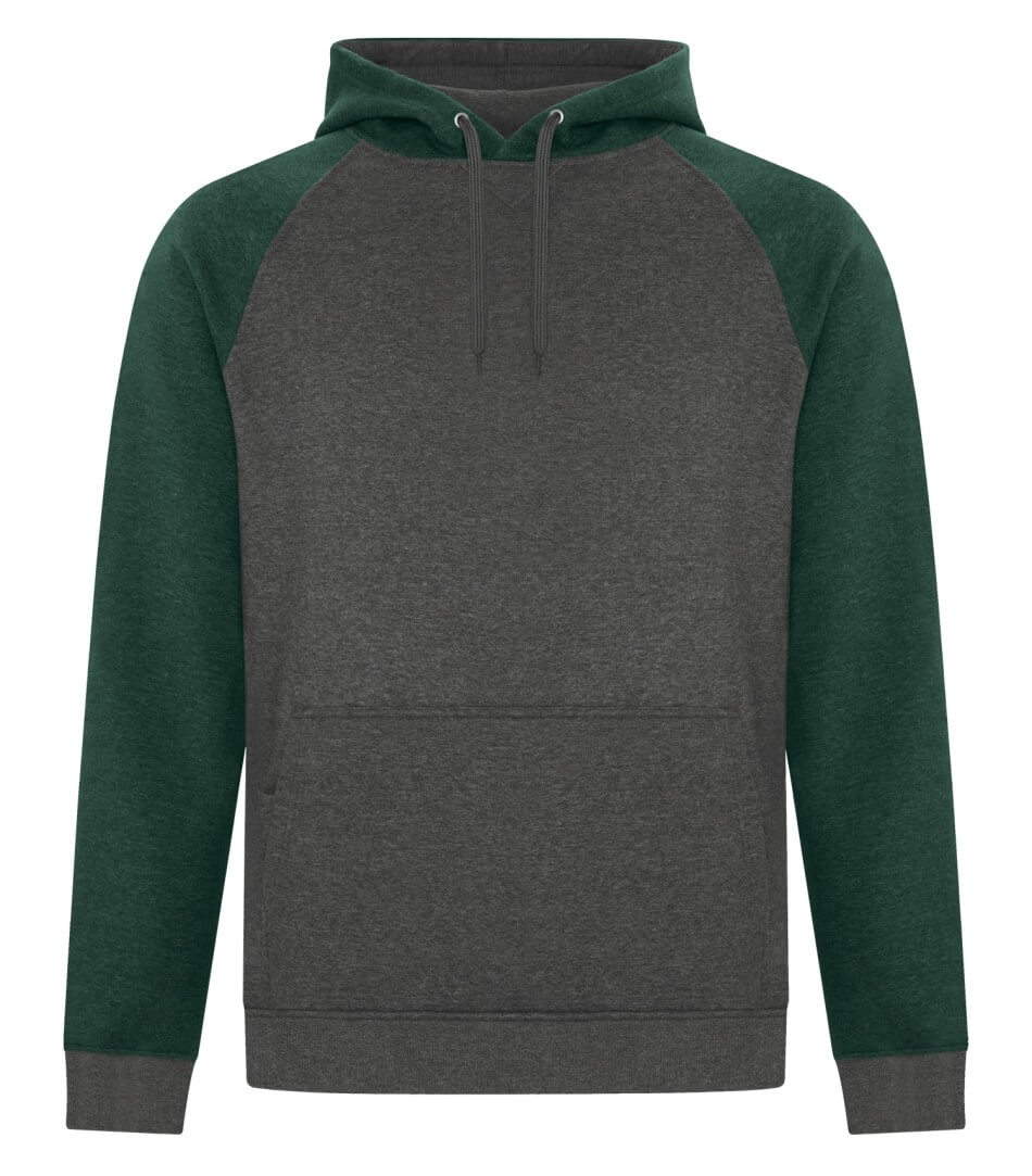 ATC Esactive Vintage Two Tone Hooded Sweatshirt in Forest Heather/Charcoal Heather