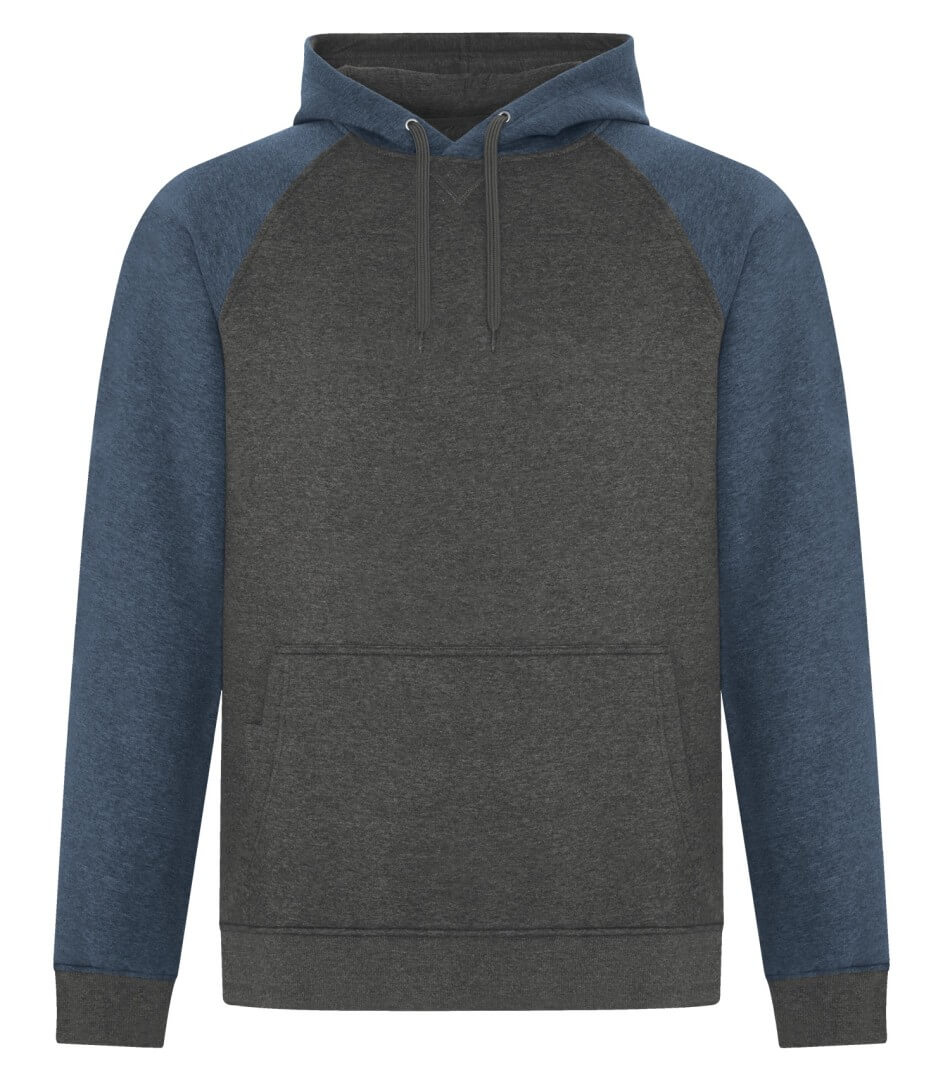 ATC Esactive Vintage Two Tone Hooded Sweatshirt in Navy Heather/Charcoal Heather