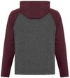 Am image of a Custom ATC Dynamic Heather Fleece Two Tone Hooded Sweatshirt in Charcoal Dynamic/Maroon!