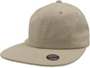 Am image of a Custom Nissi Washed Cotton Flat Bill Cap in Light Beige!