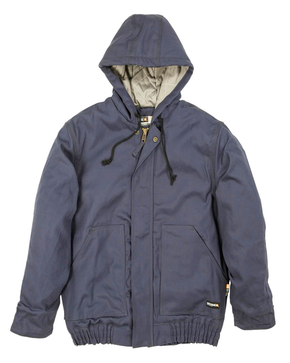 Berne Mens Flame Resistant Hooded Jacket in Navy