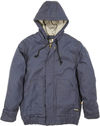 Am image of a Custom Berne Mens Flame Resistant Hooded Jacket in Navy!