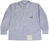 Am image of a Custom Berne Mens Flame Resistant Down Plaid Work Shirt in Navy!