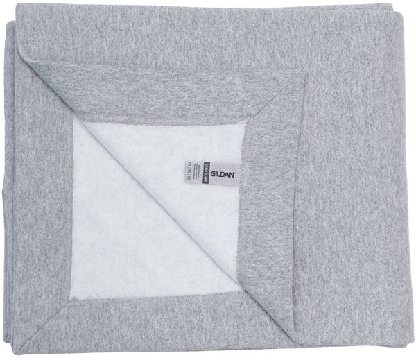 Am image of a Custom Gildan Heavy Blend Fleece Stadium Blanket in SPORT GREY!
