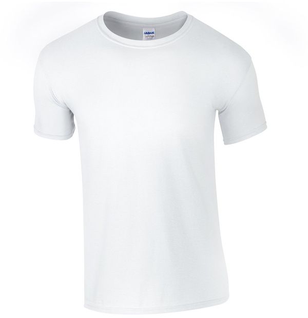Am image of a Custom Gildan Softstyle T Shirt in White!