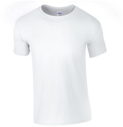 Am image of a Custom Gildan Softstyle T Shirt in White!
