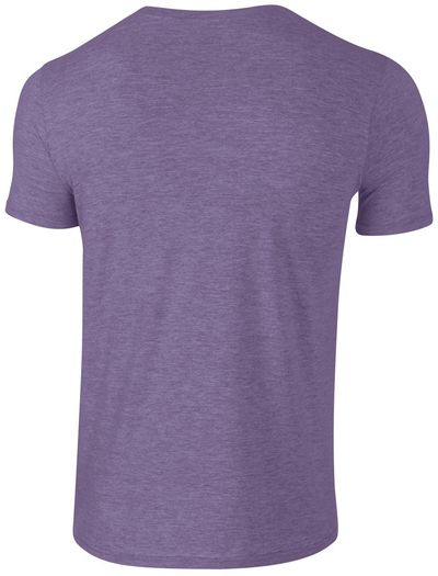Am image of a Custom Gildan Softstyle T Shirt in Heather Purple!