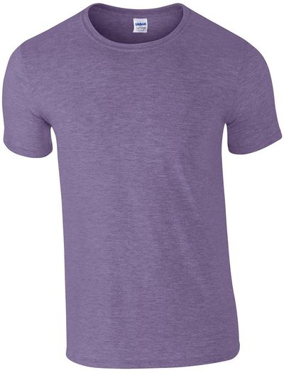 Am image of a Custom Gildan Softstyle T Shirt in Heather Purple!