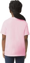 Am image of a Custom Gildan Youth Softstyle T Shirt in LIGHT PINK!
