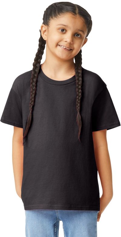 Am image of a Custom Gildan Youth Softstyle T Shirt in BLACK!