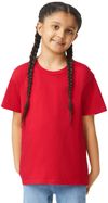 Am image of a Custom Gildan Youth Softstyle T Shirt in RED!