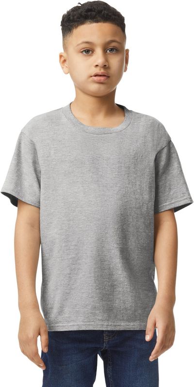 Am image of a Custom Gildan Youth Softstyle T Shirt in RS SPORT GREY!
