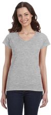 An image of a Custom Gildan Softstyle Ladies V Neck T Shirt!
