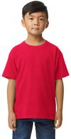 Am image of a Custom Gildan Youth Softstyle Midweight T Shirt in RED!