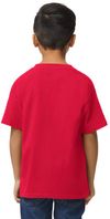 Am image of a Custom Gildan Youth Softstyle Midweight T Shirt in RED!