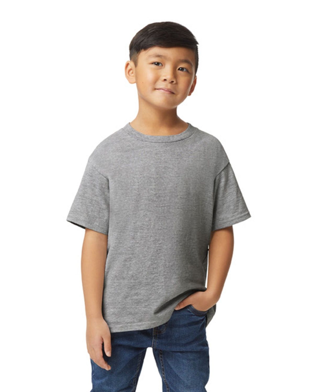 Gildan Youth Softstyle Midweight T Shirt in RS SPORT GREY