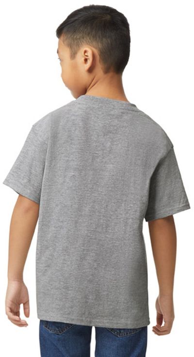 Am image of a Custom Gildan Youth Softstyle Midweight T Shirt in RS SPORT GREY!