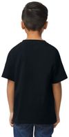 Am image of a Custom Gildan Youth Softstyle Midweight T Shirt in PITCH BLACK!