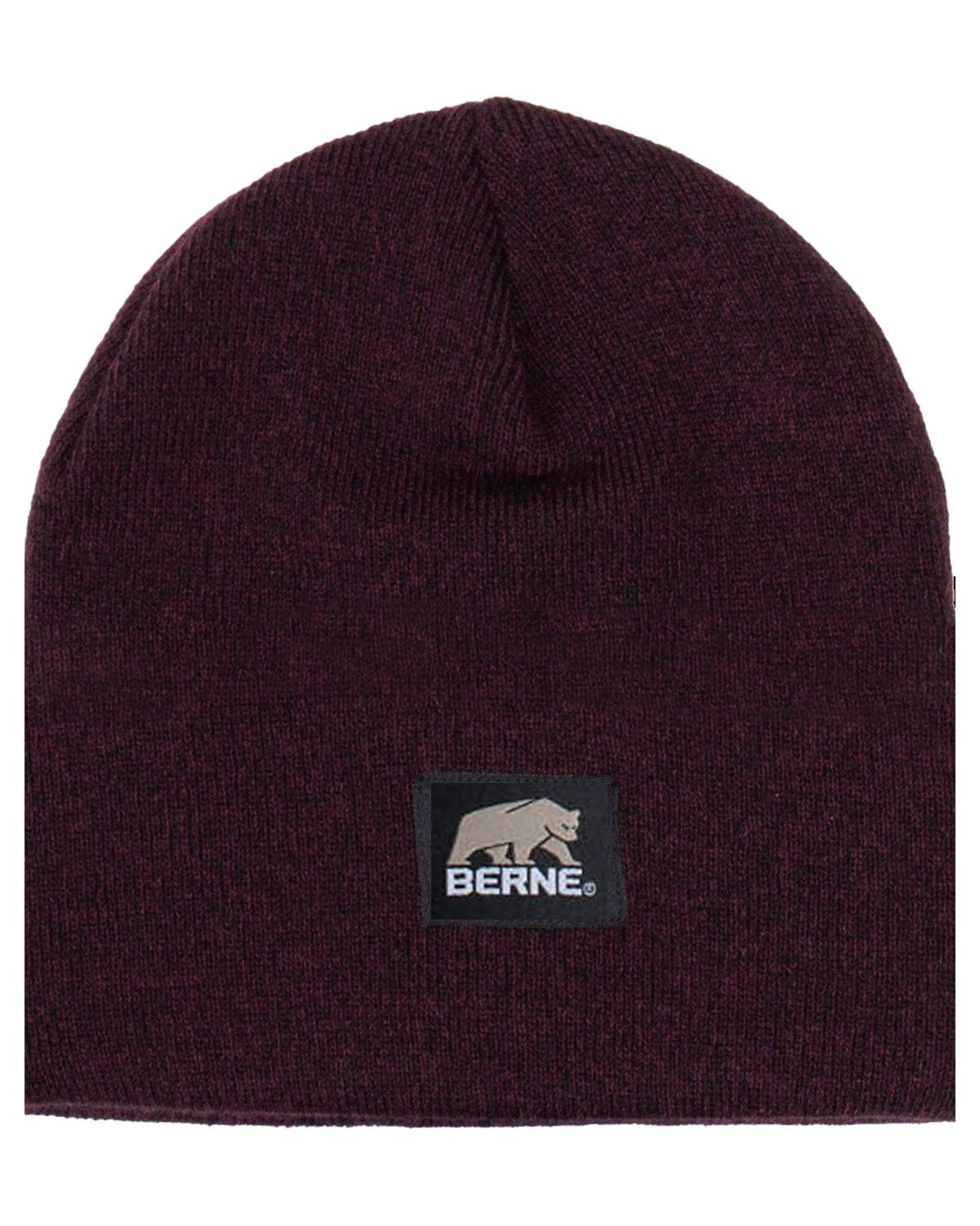 Berne Heritage Knit Beanie in Maroon/Black
