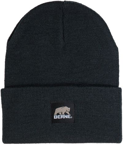 Am image of a Custom Berne Heritage Knit cuff Cap in Black!