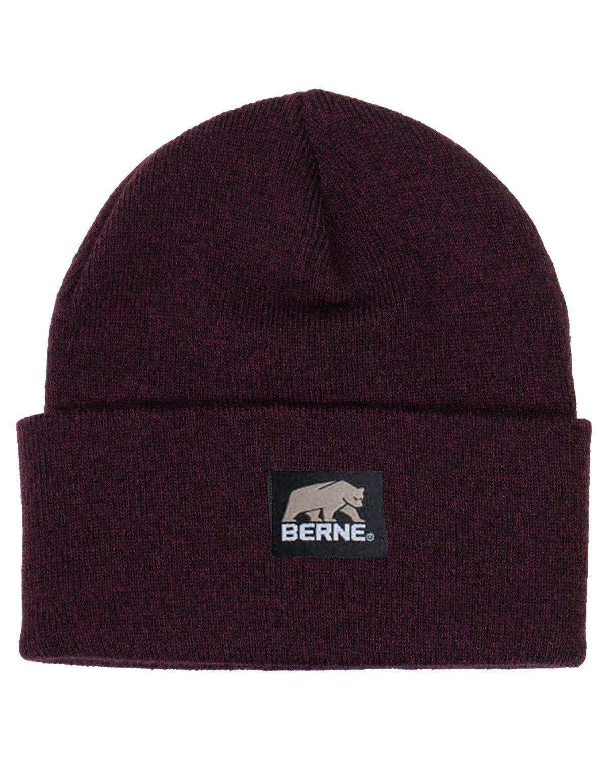 Berne Heritage Knit cuff Cap in Maroon/Black
