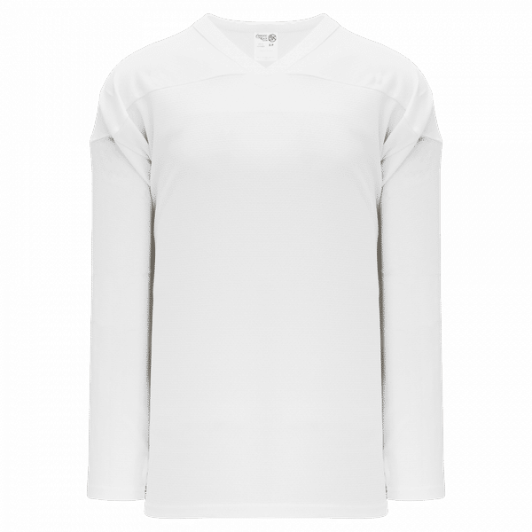 Am image of a Custom Athletic Knit Practice Series Hockey Jersey in White!