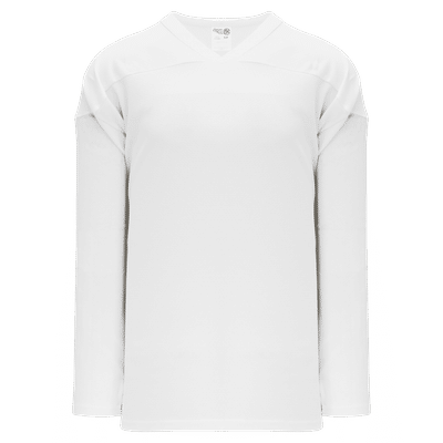 Am image of a Custom Athletic Knit Practice Series Hockey Jersey in White!