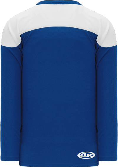 Am image of a Custom Athletic Knit League Series Hockey Jersey in Royal/White!