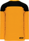 Am image of a Custom Athletic Knit League Series Hockey Jersey in Gold/Black!