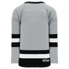 Am image of a Custom Athletic Knit Youth League Series Mid Hockey Jersey in Grey/Black/White!