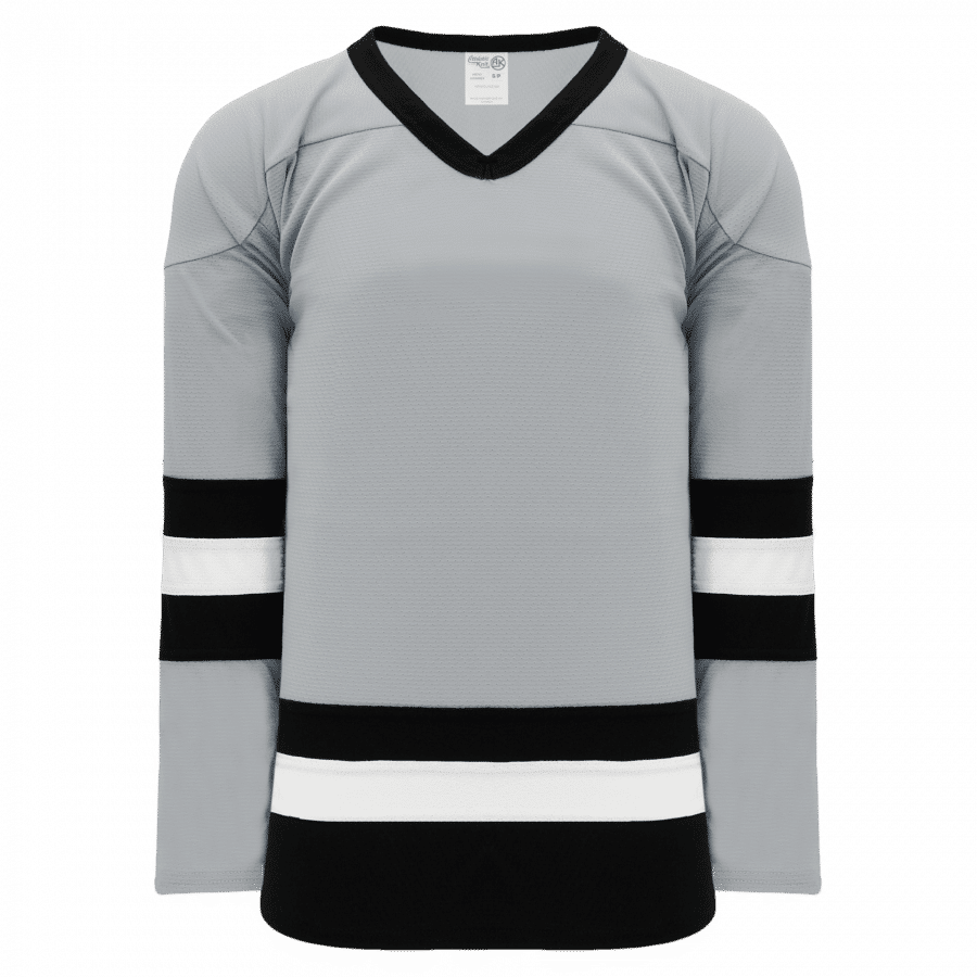 Athletic Knit Youth League Series Mid Hockey Jersey in Grey/Black/White