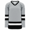 Am image of a Custom Athletic Knit Youth League Series Mid Hockey Jersey in Grey/Black/White!