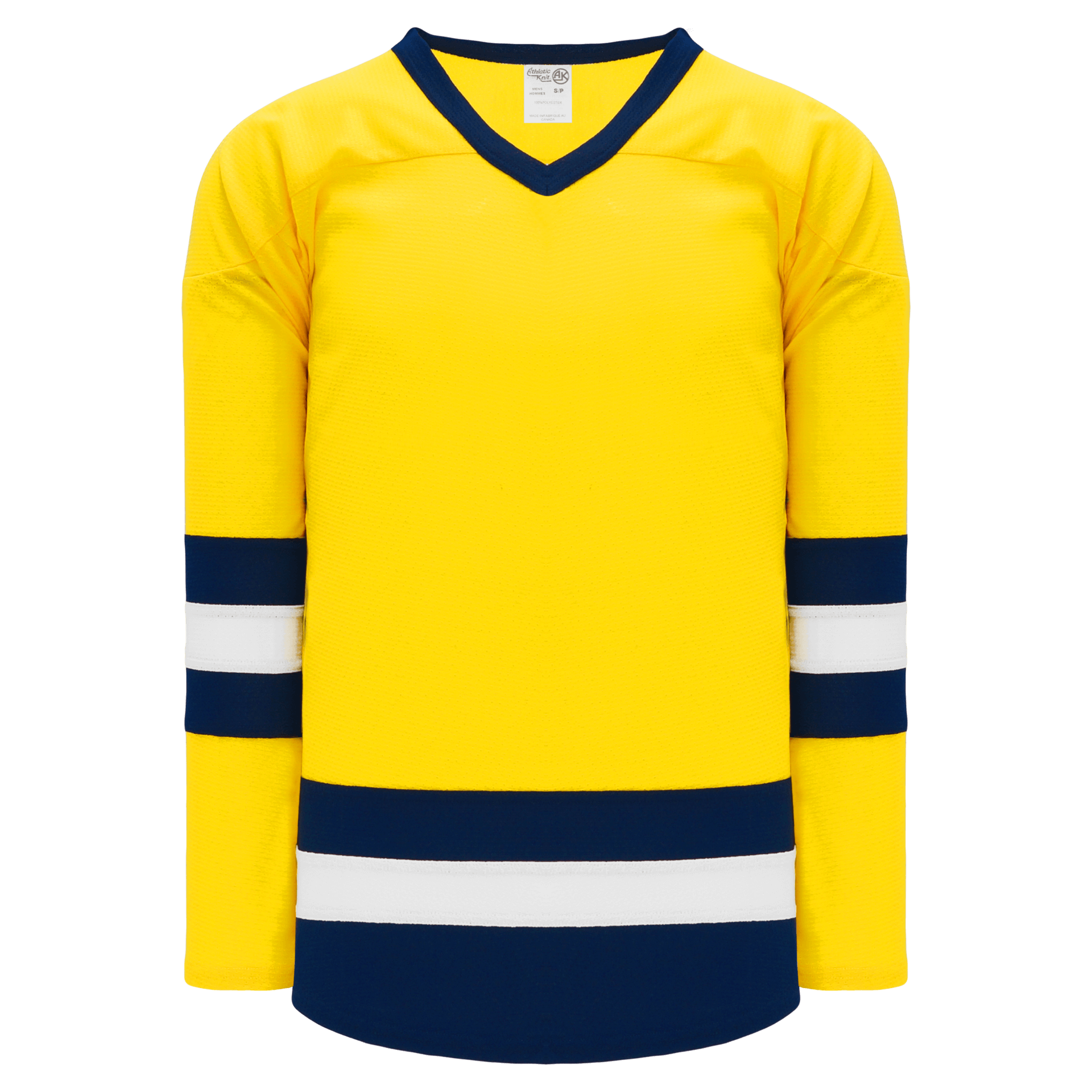 Athletic Knit League Series Mid Hockey Jersey in Maize/Navy/White